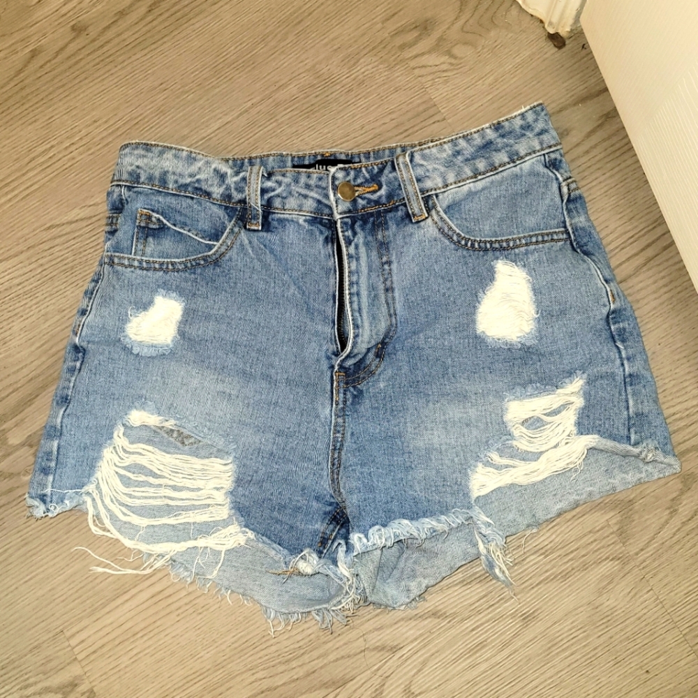 Blue B collection distressed shorts